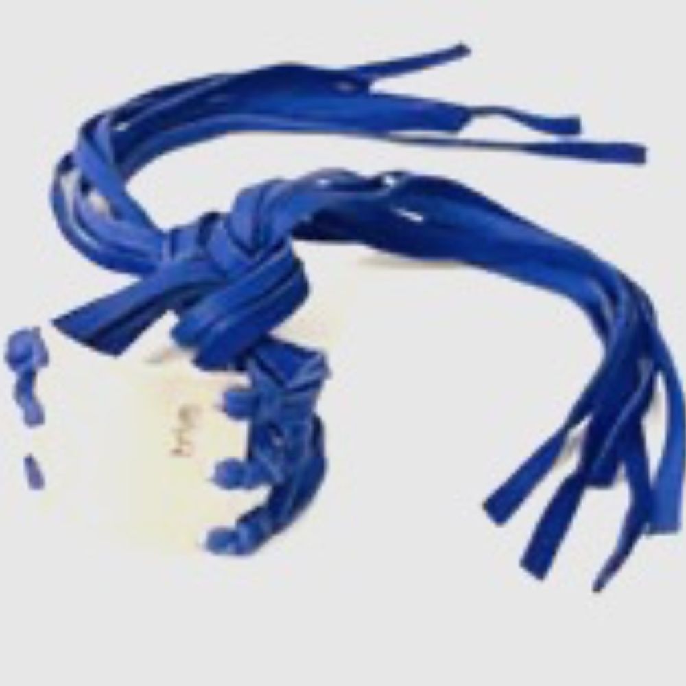 Noonday Leather Wrap Bracelet. Bright blue ties with silver cuff. Never Worn!